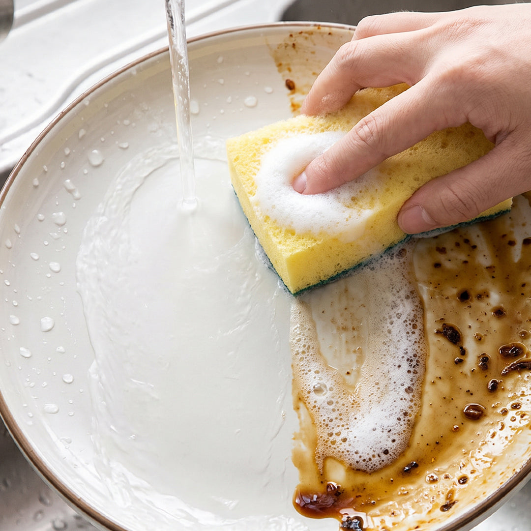 Suds in a sink — close-up lifestyle shot